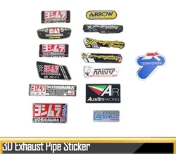 Motocross Stickers Waterproof Reflective Laser 3D Heat Resistant Aluminium Exhaust Pipe Tip Decals Universal Moto Modified Parts