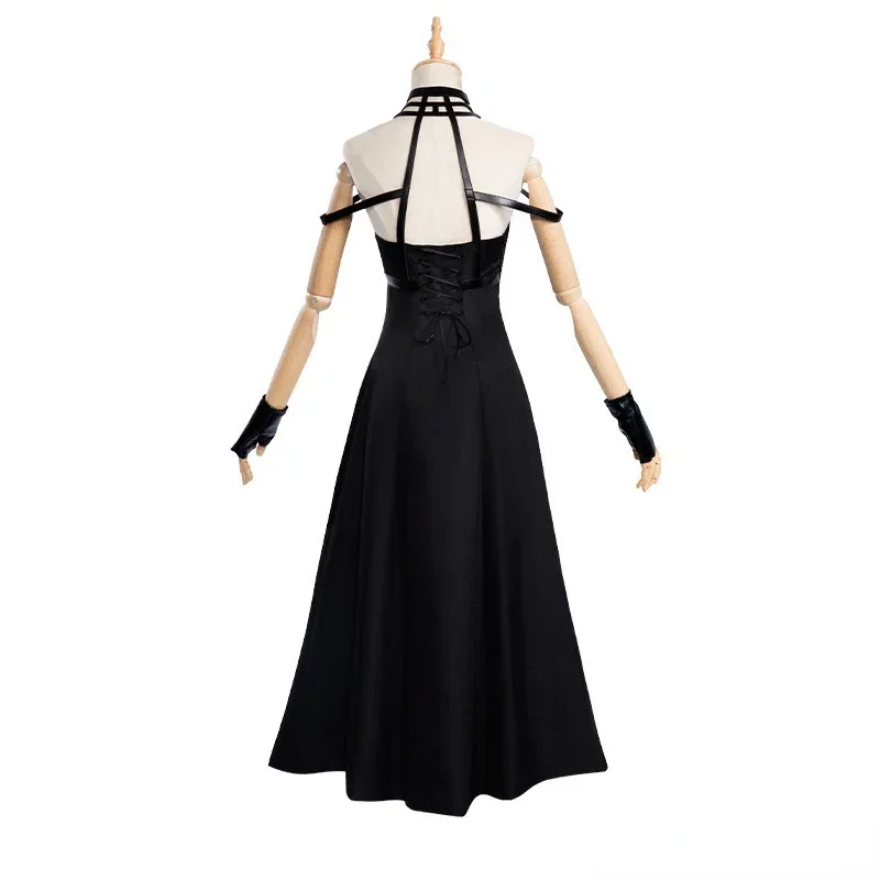 Anime Spy Family Yor Forger Cosplay Anime Killer Assassin Gothic Halter Black Dress Outfit Uniform Costume#1#W
