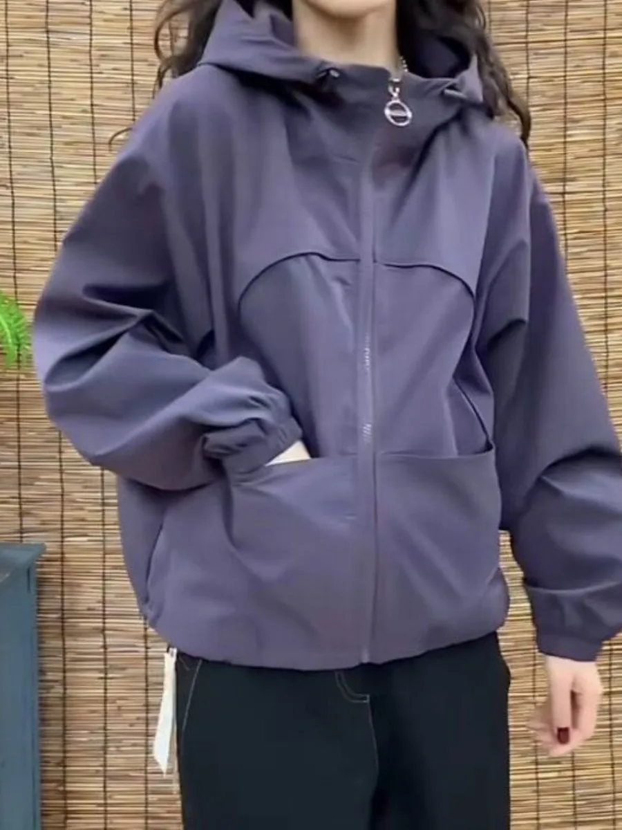 casual-age-defying-short-hooded-jacket-women's-loose-fit-two-piece-set-spring-autumn-fashionable-stylish-long-clothing