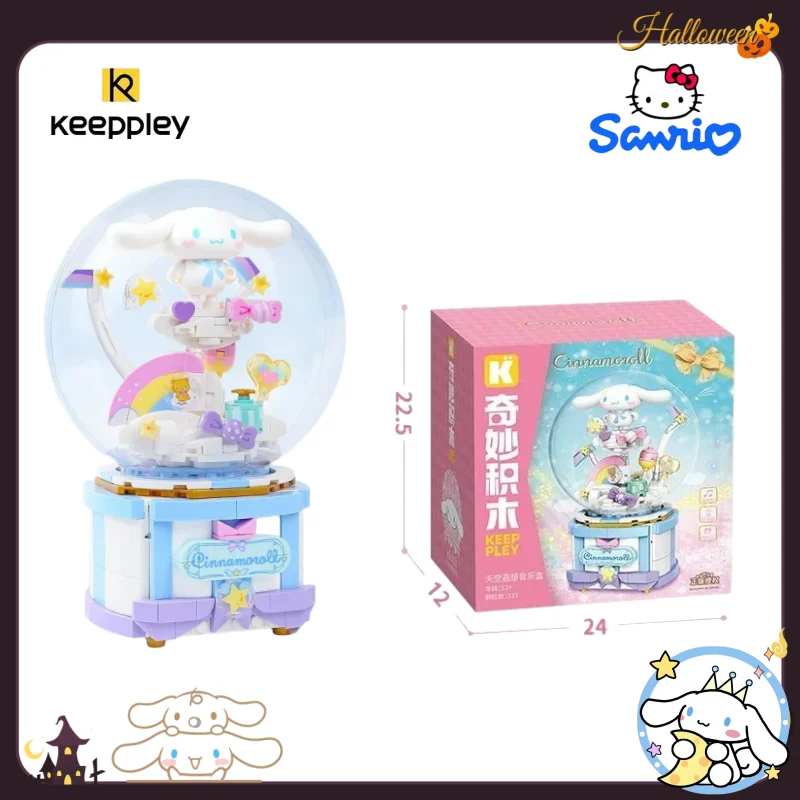 

Keeppley Sanrio Building Blocks Cinnamoroll Music Box Desktop Decoration Puzzle Assembling Model Toys Birthday Gifts for Kids