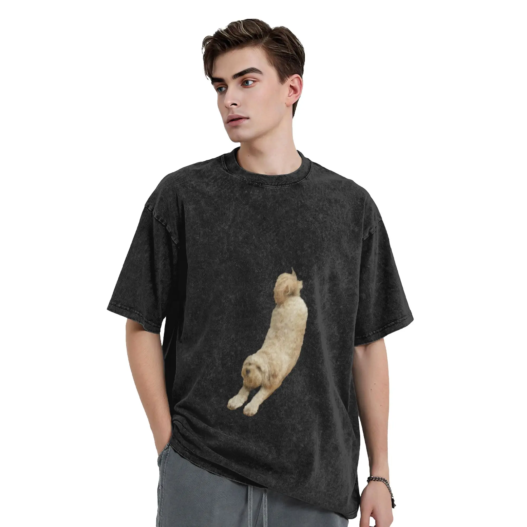 silly doggo Unique Cool A Vintage Oversized Cotton Unisex T-Shirts