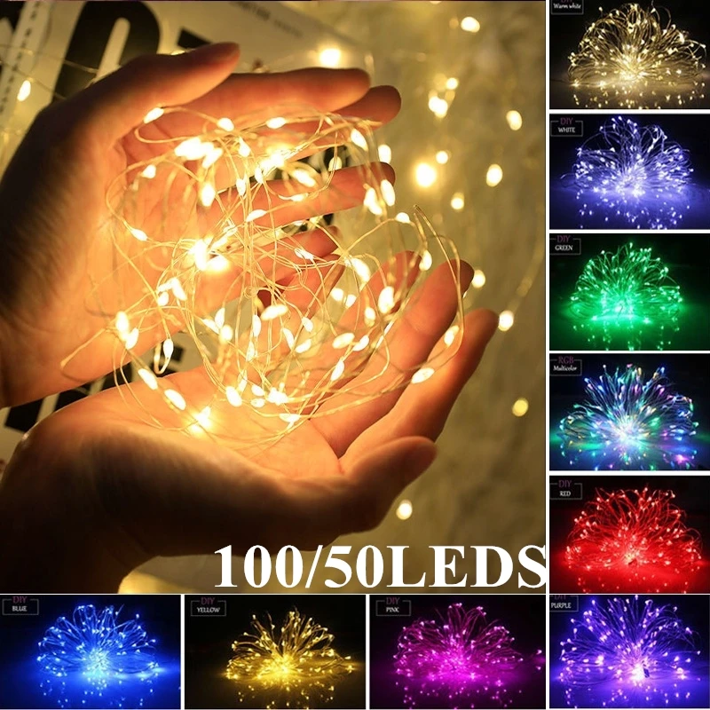 1m/2m/3m/10m Copper Wire USB/Battery Box Garland LED Wedding Decoration for Home Fairy Garland for Party  Ornaments String Light