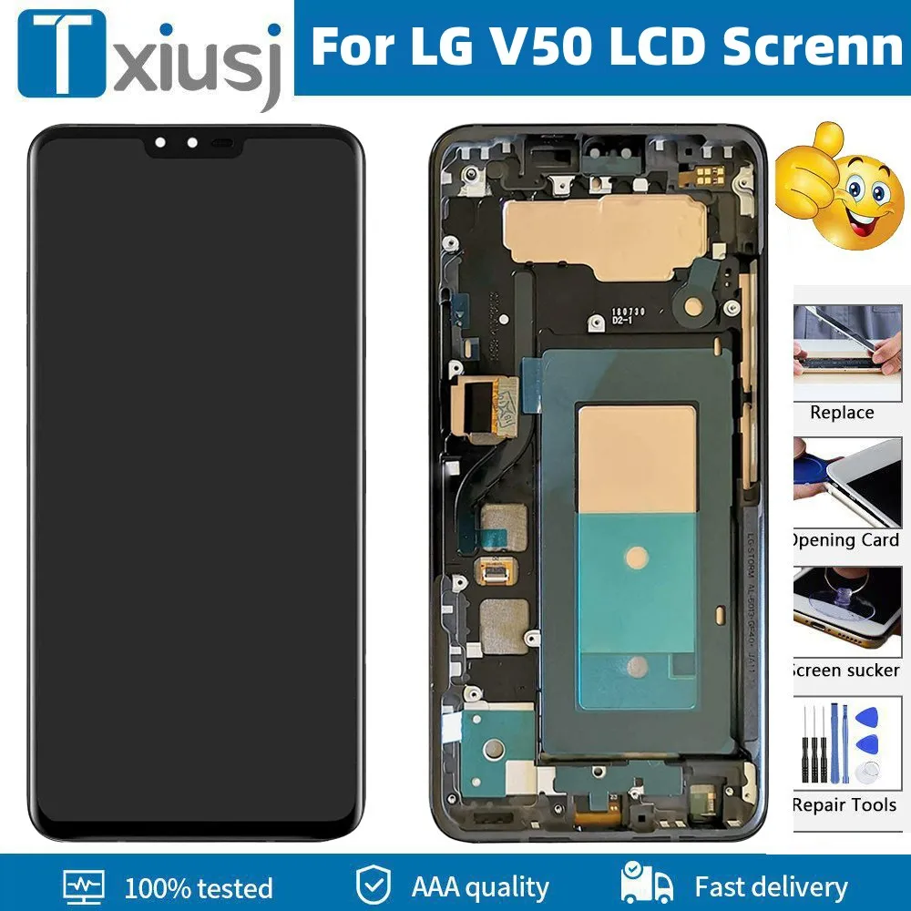 For LG V50 Display ThinQ 5G LCD V450PM V450VMB V500EM V500N With Frame Screen Replacement 3D Touch LCD Full Assembly Repair Kits