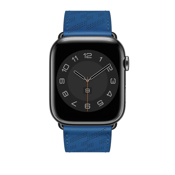 Logo Leather Strap for Apple Watch Series 10 9 8 7 Breathable Band 46mm 44mm 45mm 41mm 40mm 42mm Bracelet for IWatch Ultra2 49mm