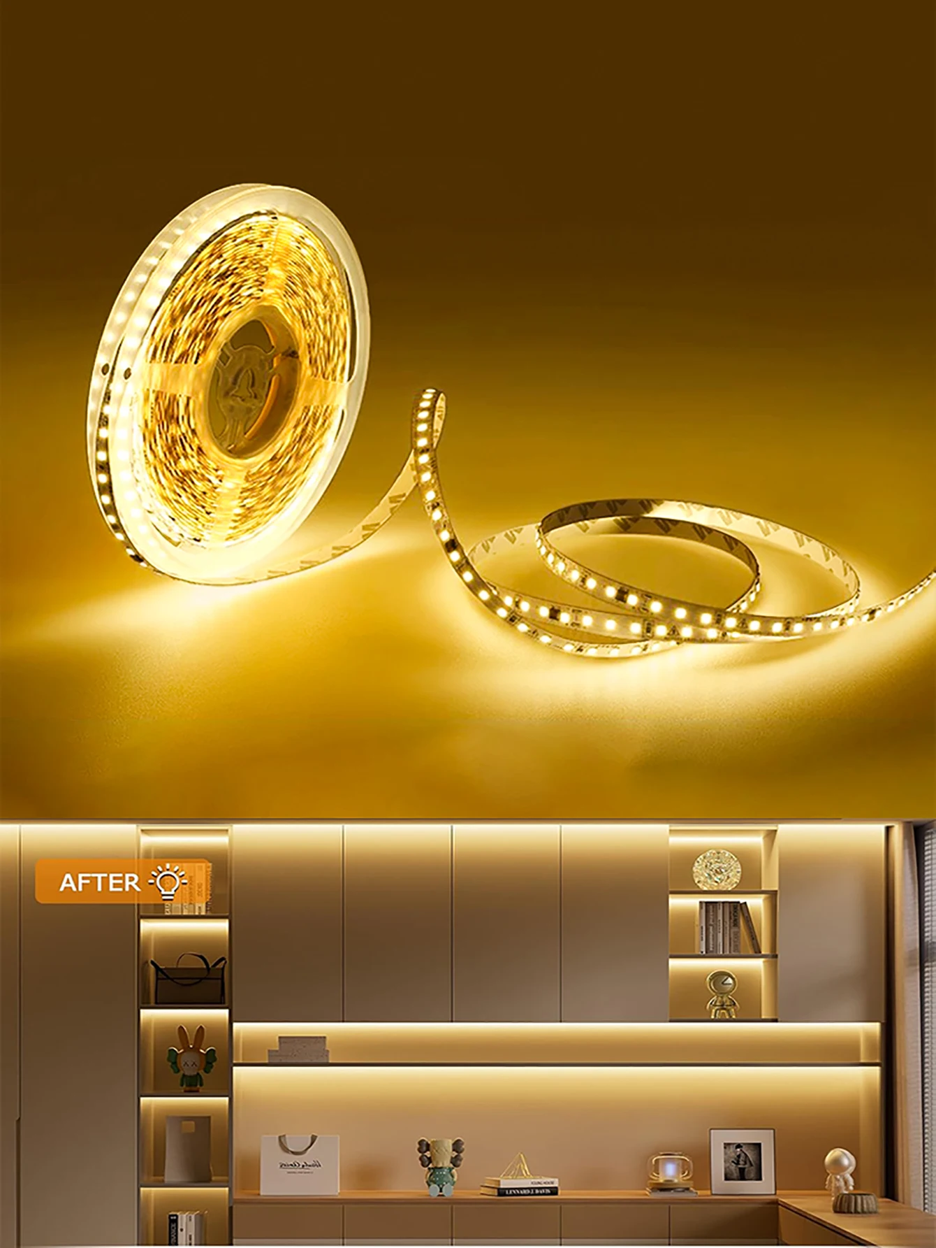 

The LED button on/off light strip is warm white, including TV background lights, mirror lights, indoor decorative lights and