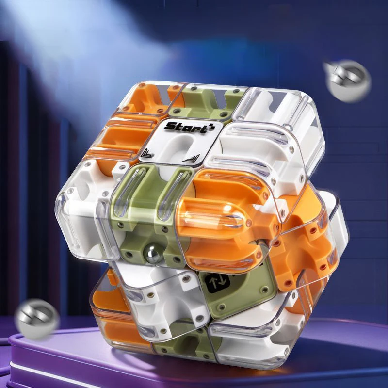 Labirinto 3D Cubo magico Agitarsi Giocattoli Labirinto per bambini Puzzle creativo Cubo di intelligenza Pensiero logico Giocattoli educativi antistress