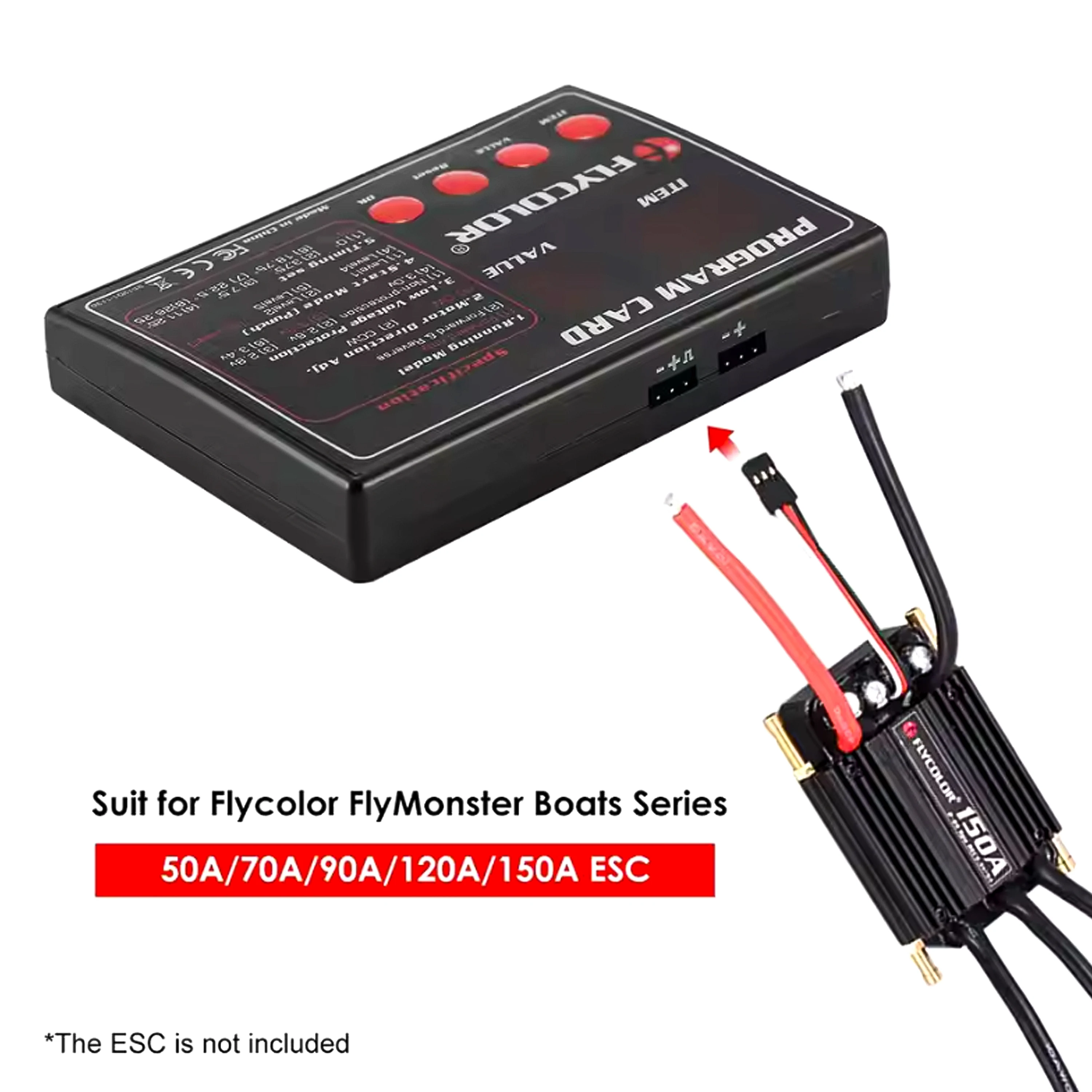 Tarjeta de programación Flycolor Original para modelo de barco RC ESC 50A a 150A ESC controlador electrónico de velocidad Control remoto