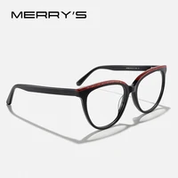 MERRYS-Gafas de acetato con diseño de ojo de gato para mujer, montura de gran tamaño, óptica, Retro, S2352