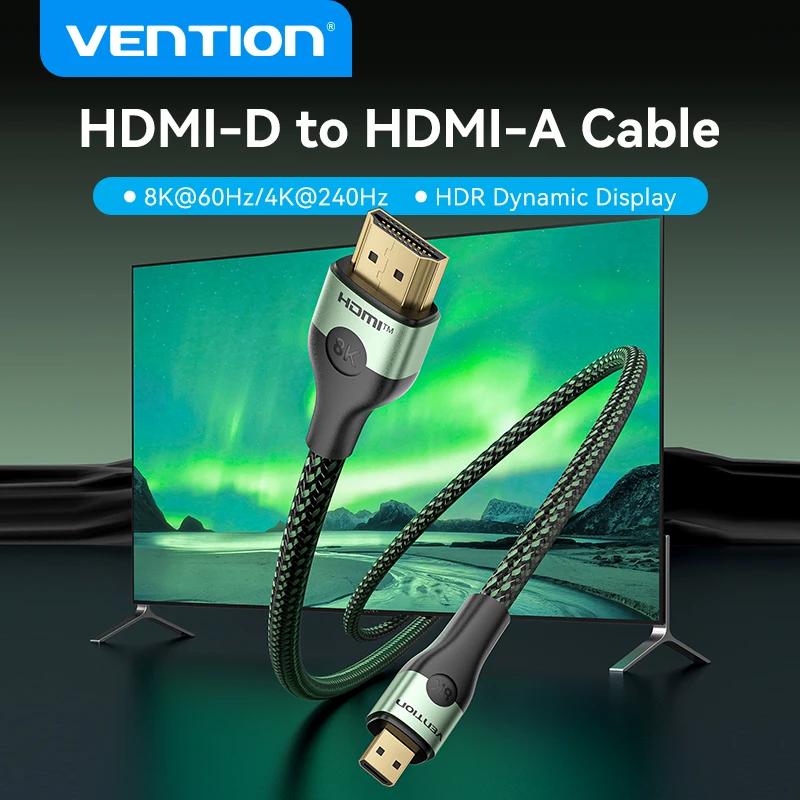 Vention Micro HDMI -Compatible to HDMI Cable 8K@60Hz for Tablets Video Card Camera Camcorder TV Projector Micro HDMI 2.1 Cable