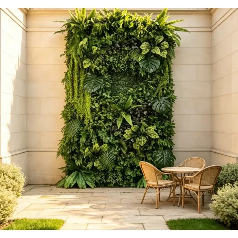 Commercial Grade Artificial Plant Wall - Customizable Panel for Hotel & Restaurant