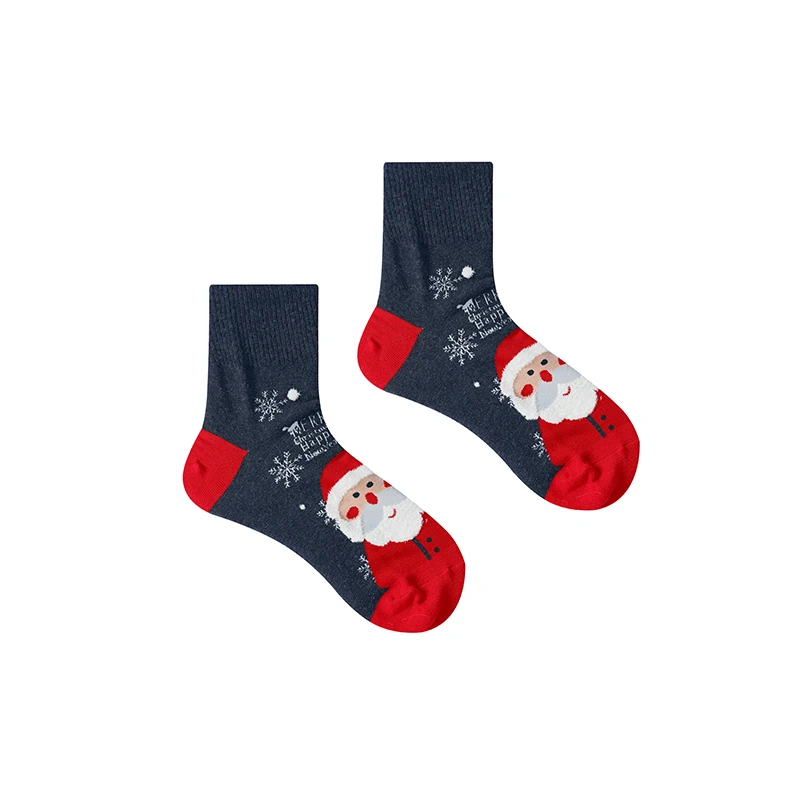 ELFSACK 2025 الشتاء الوافدين الجدد سانتا كلوز الزنجبيل رجل الجرافيك الكاحل الجوارب للنساء