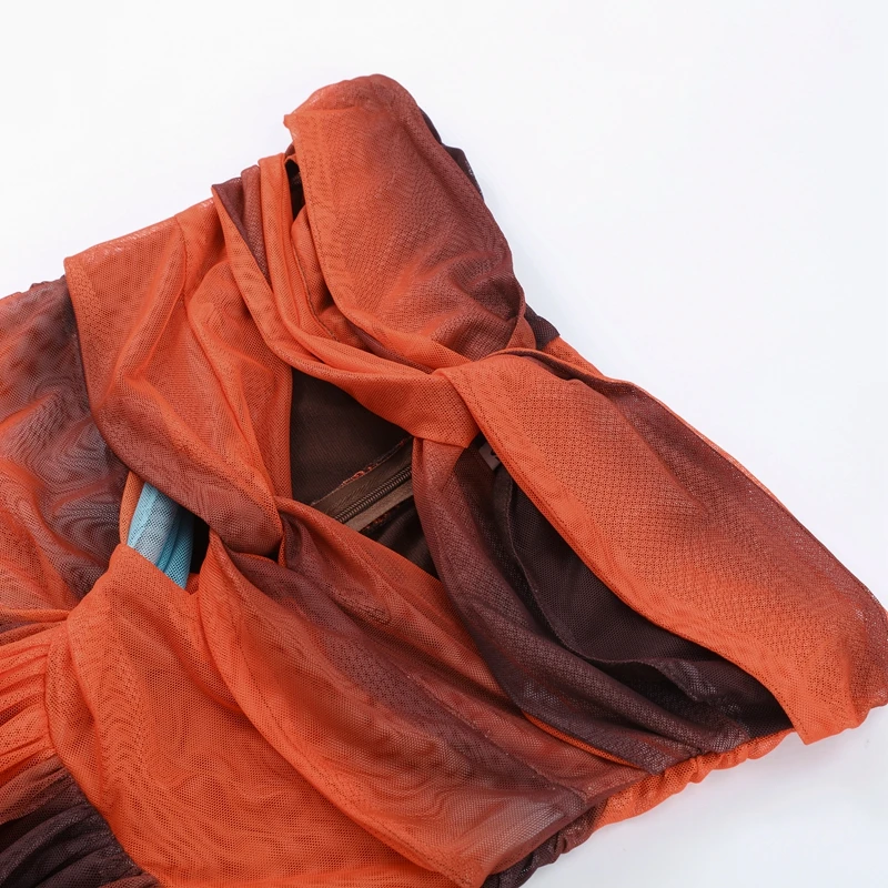 Chic multicolore bretelles Maxi Robe coupe ajustée dos nu évider Patchwork à volants femmes Robe de Bikini nouvelle dame Boho vêtements de plage