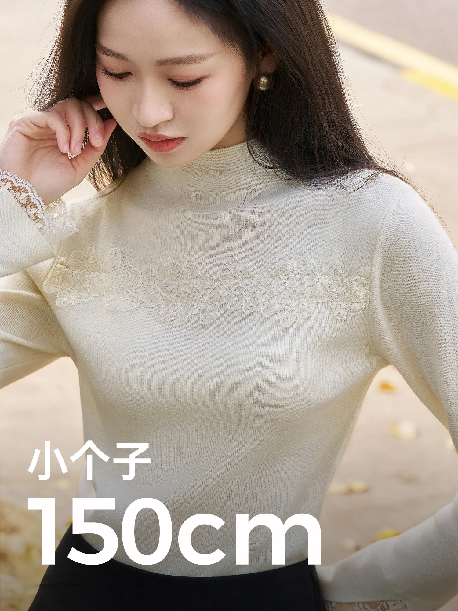 

New Chinese Style Wool Blend Sweater Women's Slim Fit Knitted Inner Wear Top Nylon Acrylic Polyester Wool Winter Fashion