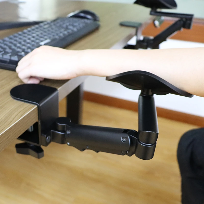 Portable Arm Rest Support for Desk Ergonomic Adjustable Computer Armrest Bracket for Desk Chair Mount Keyboard Tray Arm Rest