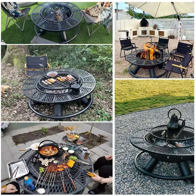 Outdoor patio heating grill, charcoal grill, tea stove table 5