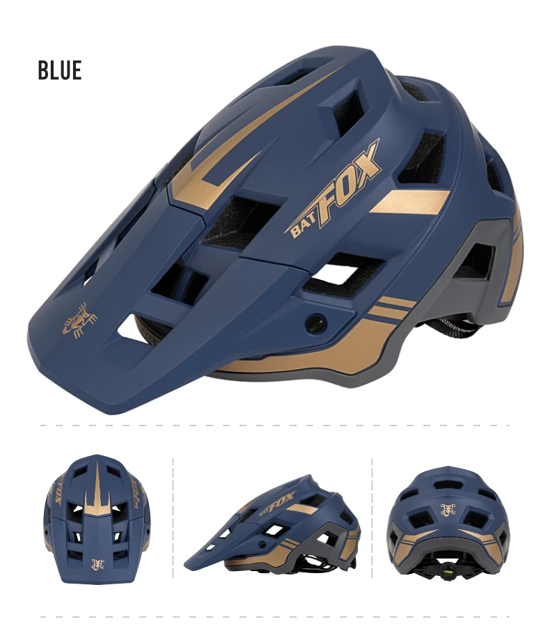 BATFOX Fahrradhelm Offroad Downhill Mountain Road Radfahren Sicherheitskappe Professionell Zertifiziert Herren Damen MTB Fahrradhelme – Detail 12
