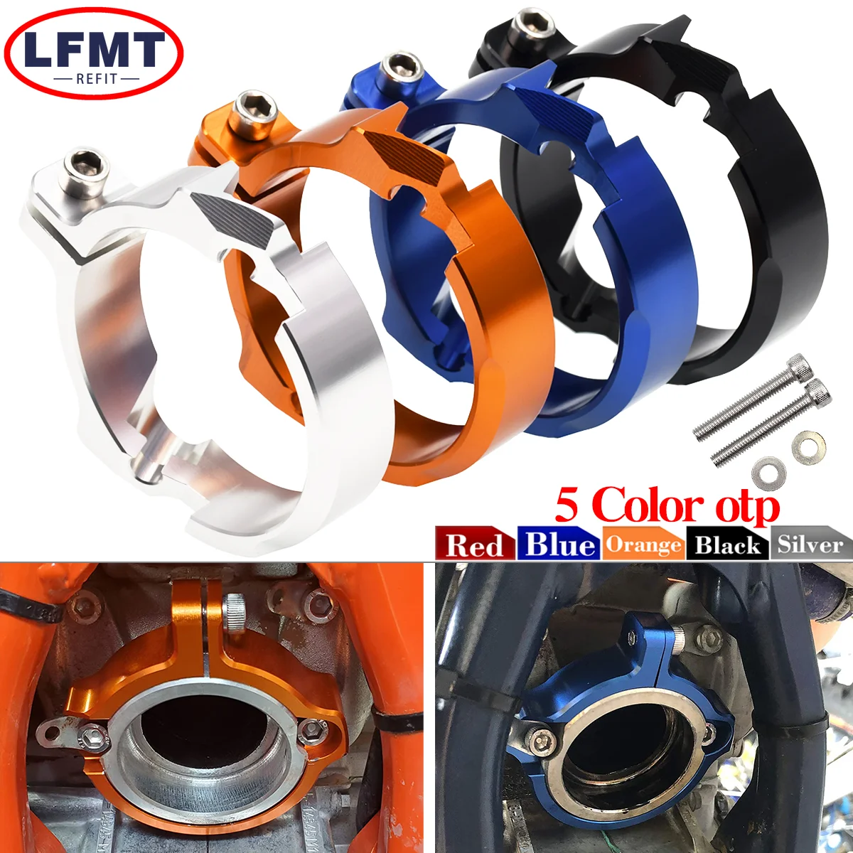 

Motocross CNC Exhaust Tip Muffler Pipe Clamp Flange Guard For KTM EXC XC SX XCW TPI Six Days 250 300 Husqvarna TE TC TX GasGas