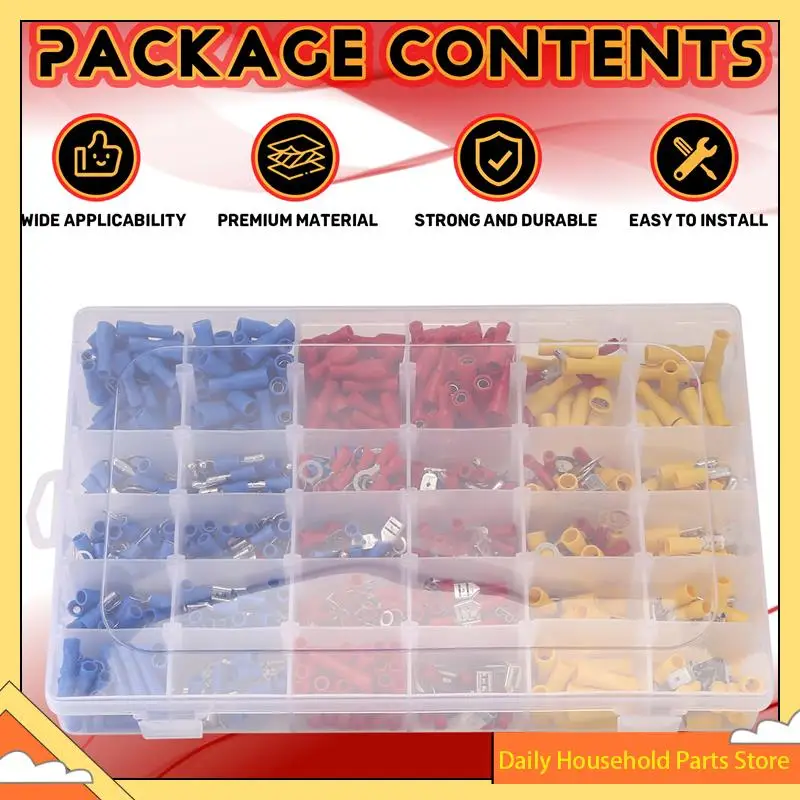 720Pcs Cable Lugs Assortment Kit Wire Flat Female And Male Insulated Electric Wire Cable Connectors Crimp Terminals Set HOT!