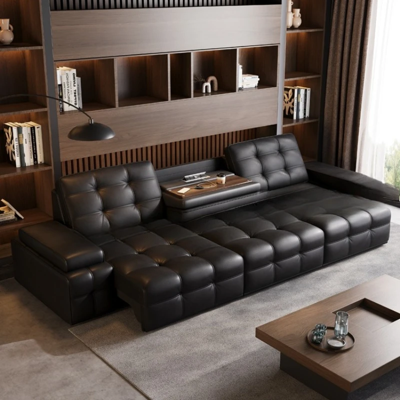 Italian smart retractable electric sofa bed multi-function dual-purpose home theater three people