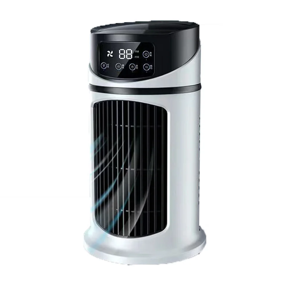 Ventilador de escritorio de aire acondicionado 5 en 1, solución de refrigeración Personal, función de temporizador integrada, refrigeración con cubitos de hielo de agua