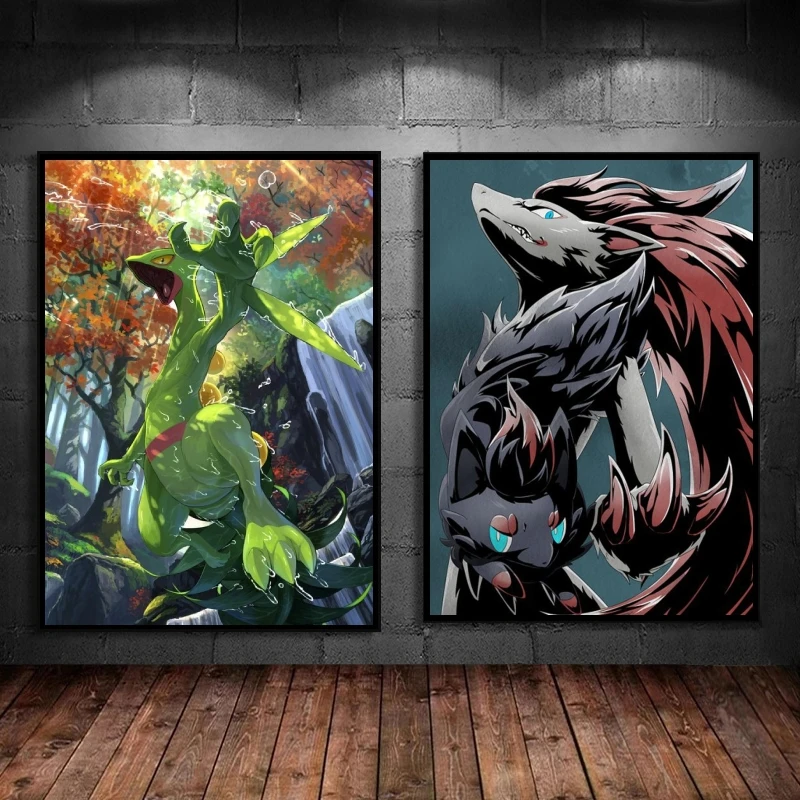 Japanese Classic Anime Sceptile Poster Home Children Gifts Children's Bedroom Decor Cartoon Character Picture Wall Art Hanging