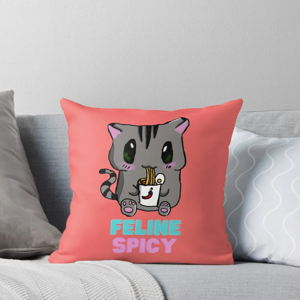 Feline Spicy Throw Pillow Elastic Cover For Sofa luxury decor pillow