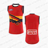New 2025 Vintage AFL Summer Australia Football Adelaide Crows 2025 Clash Guernsey Oversized Vest For Adult/Kids Tank Top