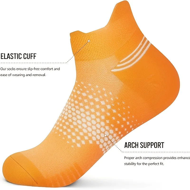 6/12 Paar Knöchel-Sportsocken für Damen, lässige, atmungsaktive Laufsocken mit rutschfestem Absatz, gepolsterte Sportsocken für alle Jahreszeiten – Detail 3