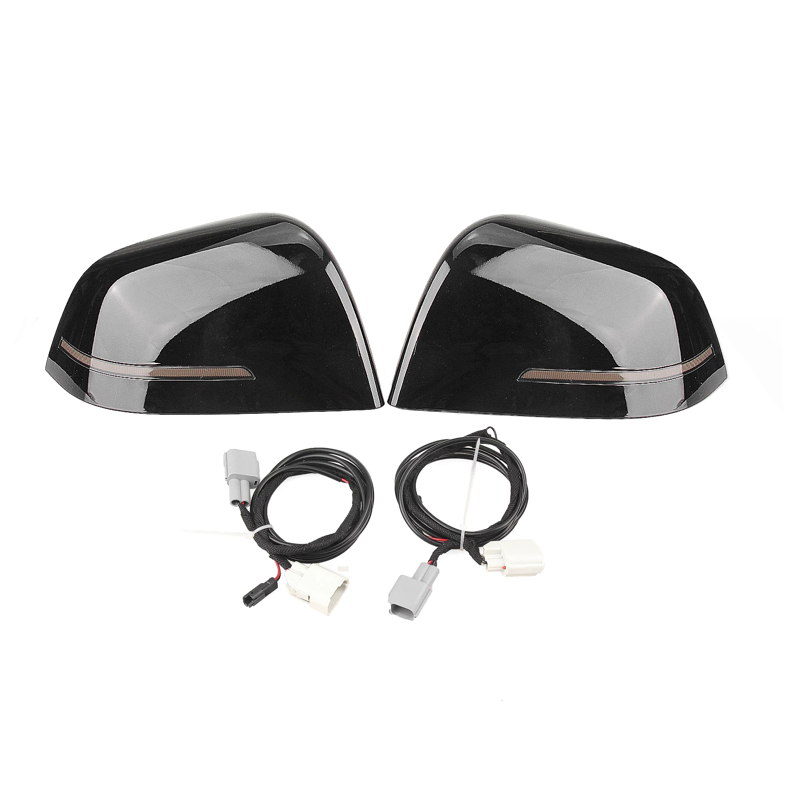 Rear Mirror Cover W/ LED Light For Model Y 2019-2022 Car Exterior Gloss Black/Carbon Fiber Look Replacement Clip On Caps