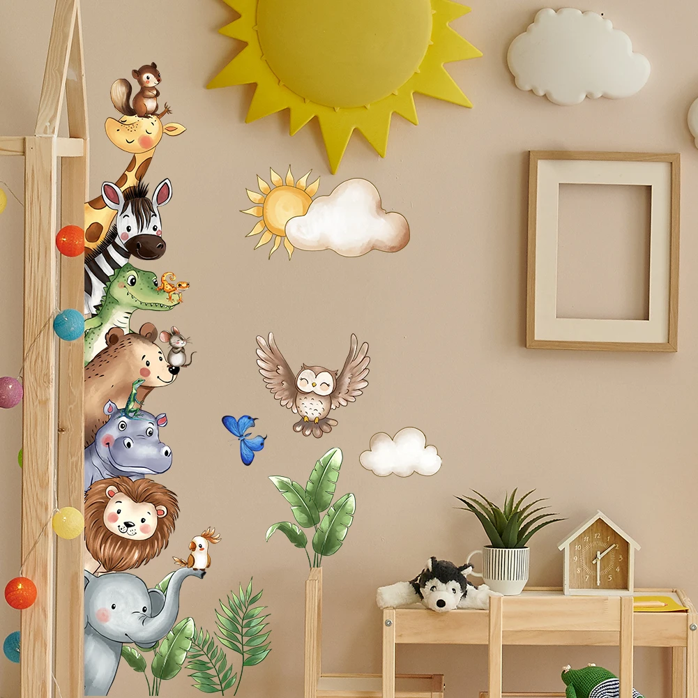 Watching Owls Zebra Wall Stickers Bedroom Living Room Decoration Mural Stickers Plant Wallpaper   Home Decoration