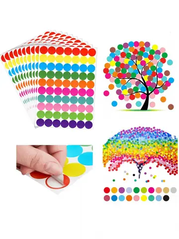 6mm 8mm 10mm 19mm 20mm 40mm Colored Dot Stickers Polka Circle Office Classroom Party Decoration Toys Diary Decoration Sticker
