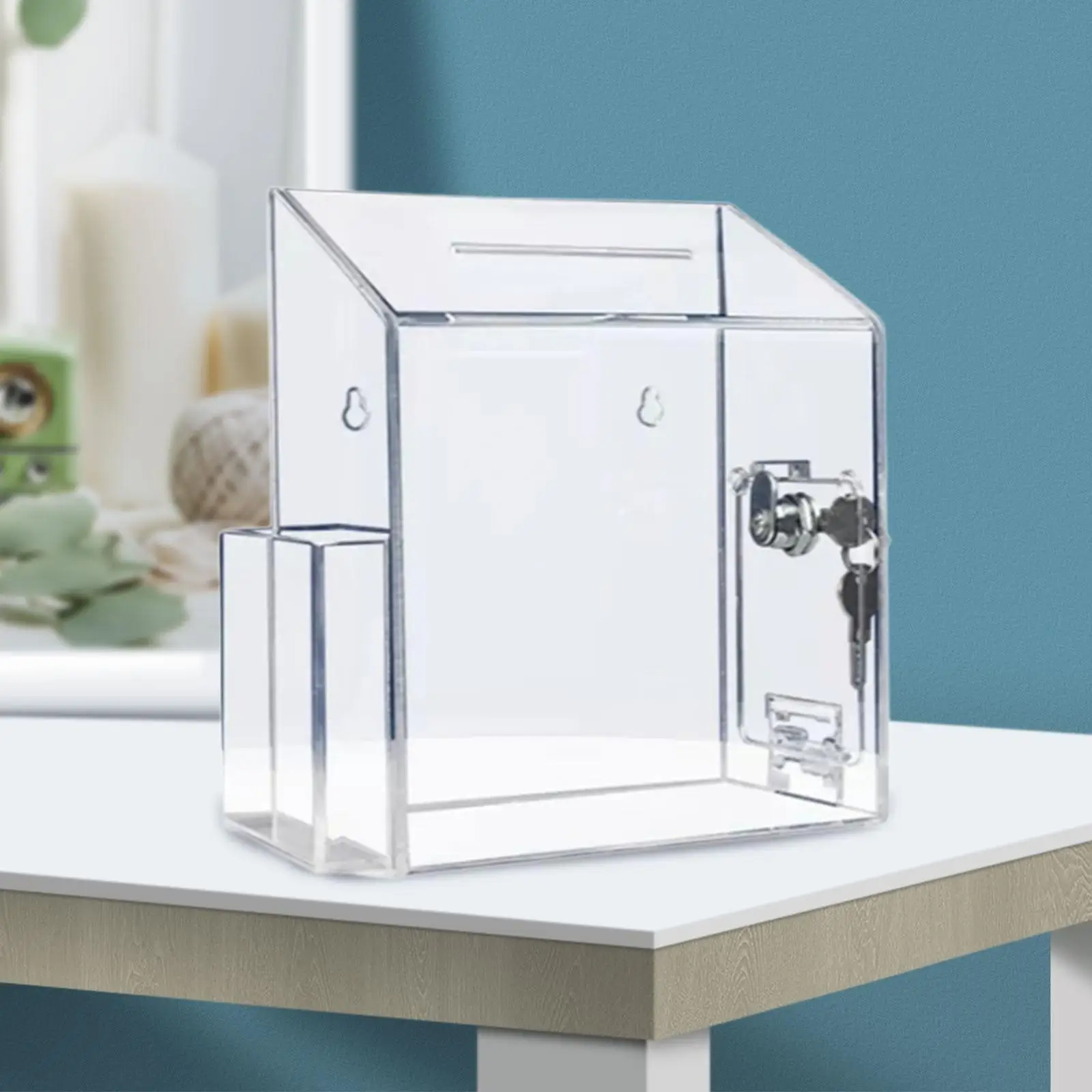 Étui pour cartes de visite, polyvalent, Portable, avec 2 clés, boîte de don pour réception, bureau, charité