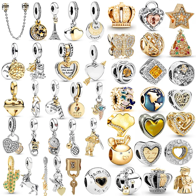 

New S925 Silver plated Hollow love Charm Beads Bracelet Necklace For Women DIY Jewelry Accessorie Dropshipping