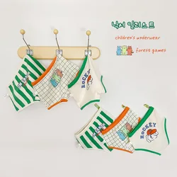 3Pcs Pack Spring and summer striped cartoon underwear baby shorts pure cotton boy underwear