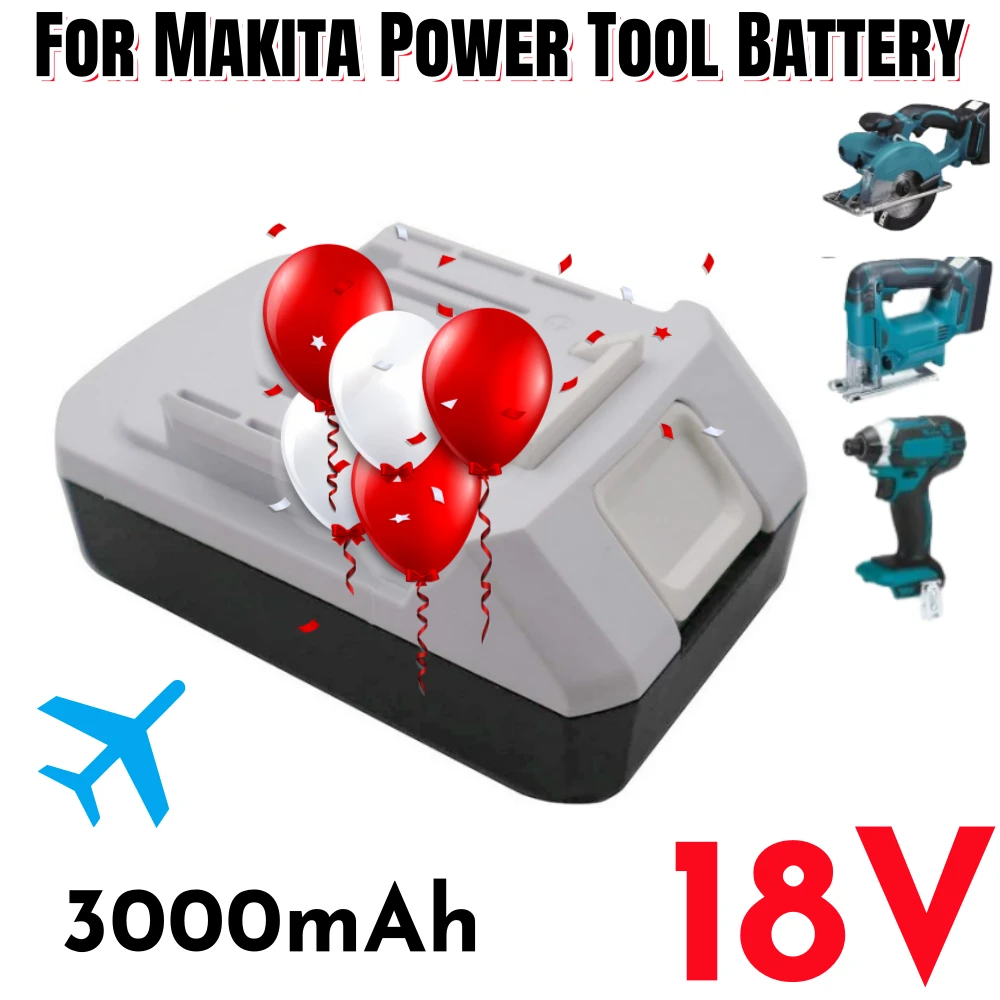 

Аккумулятор 3.0 Ач для электроинструментов Makita BL1813G Li-ion 18V, совместим с BL1811G, BL1815G, BL1820G, BL1813G, BL1811G, 195608-4