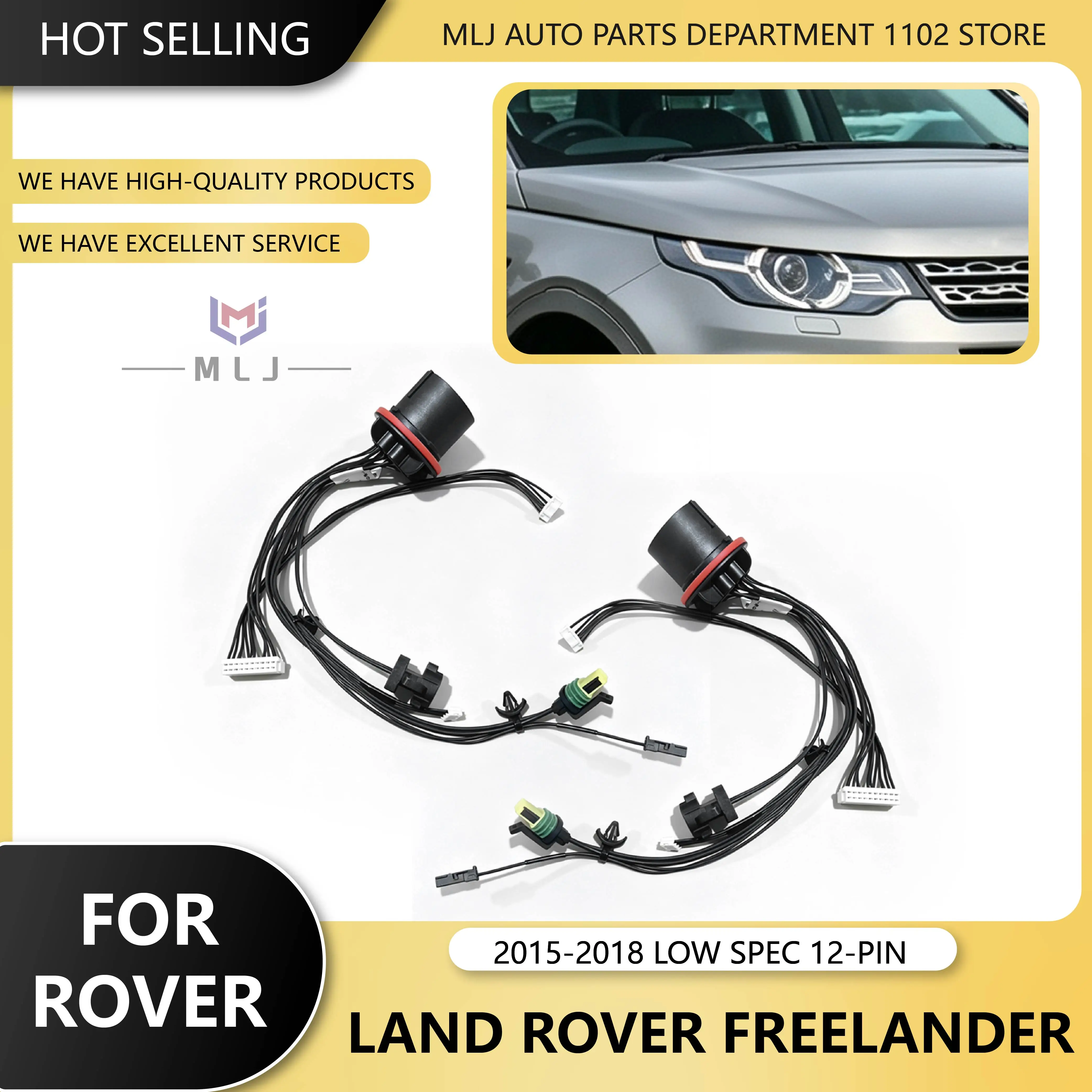 For Land Rover Discovery Freelander 2015-2018 12 Pin Connector Assembly Xenon Headlights Wire Internal Headlight Wiring Harness