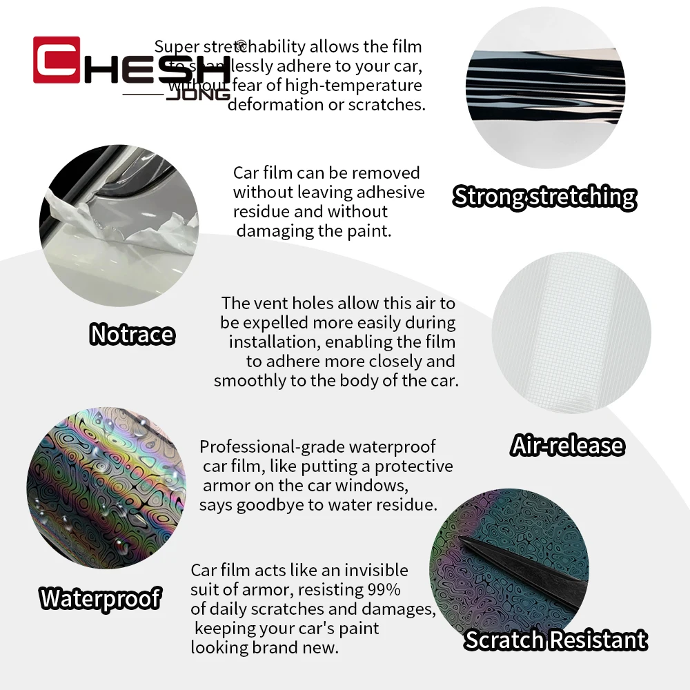 

Motorcycle Sticker Laser Black Silver Chameleon Vinyl Wrap Film Waterproof Air Release Stickers for Car Motorcycle Accessories