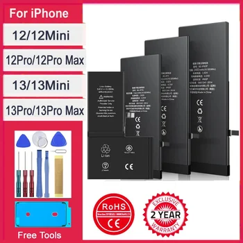 แบตเตอรี่ใหม่0จักรยานสำหรับ iPhone 12 13 Mini Pro MAX ความจุสูงแบตเตอรีสำหรับ12MINI 13 12Pro สติกเกอร์13Pro ฟรีเครื่องมือ