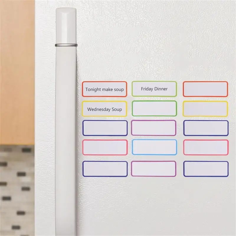 27Pcs Magnet Labels Writable Magnets Erasable Various Magnetic Strips Whiteboard Stickers Dry Erase Marker 8x3cm