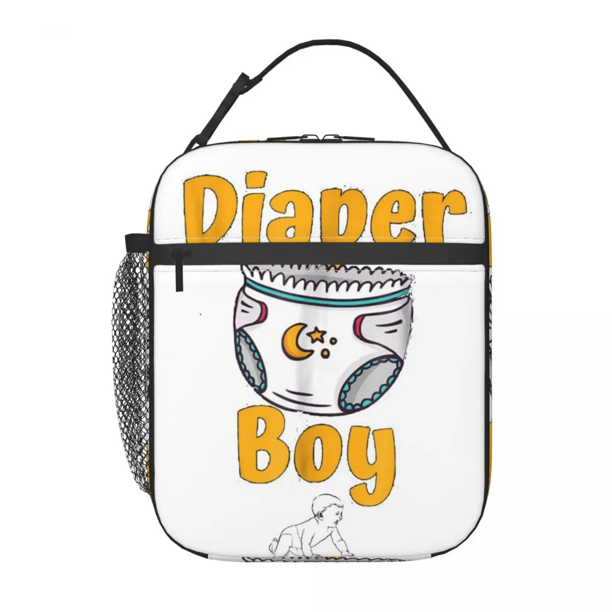 

Diaper Boy Insulated Lunch Bag for Women Kids Portable Food Boxes Thermal Lunch Box Tote