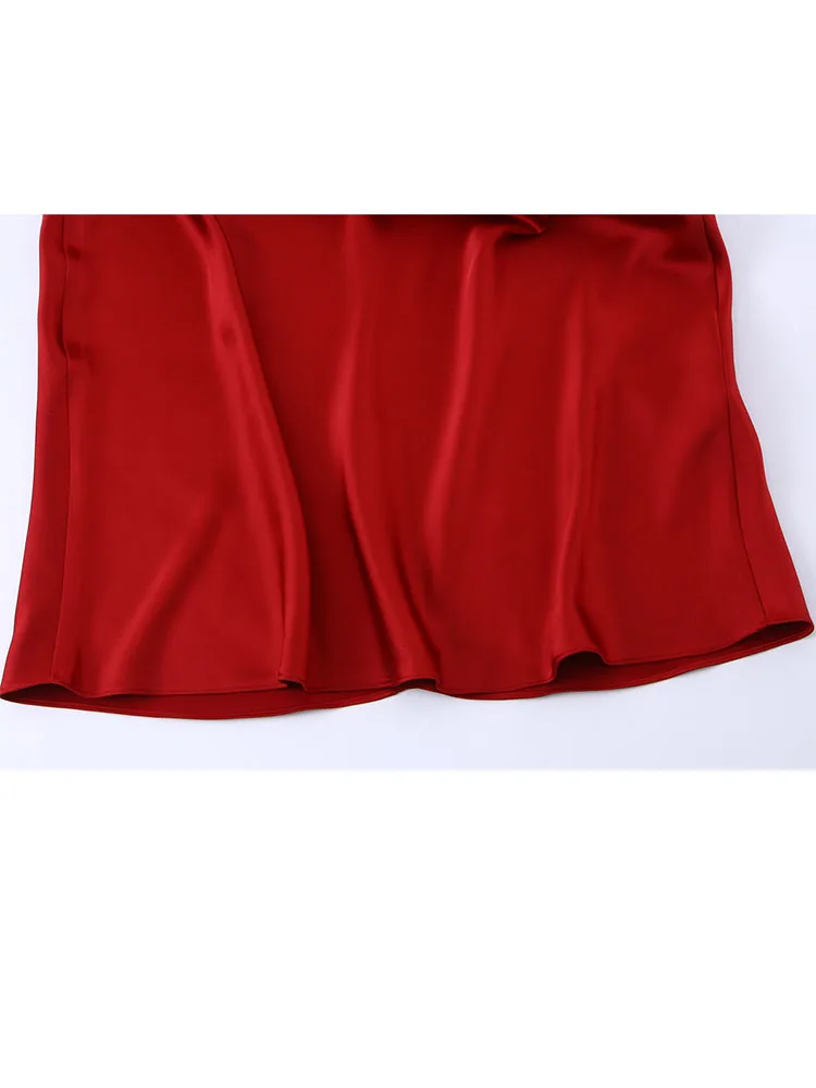 HH Woman Spring Fashion Sleeveless Sexy Backless Halter Collar Silk Satin Texture Long Dress Female Elegant Chic Banquet Dress