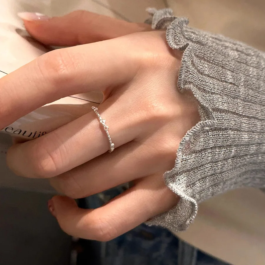 925 Sterling Silver Bowknot Ring For Women Hollow Out Extremely Fine Korean Sweet Romantic Jewelry Gift Dropshipping - view 4