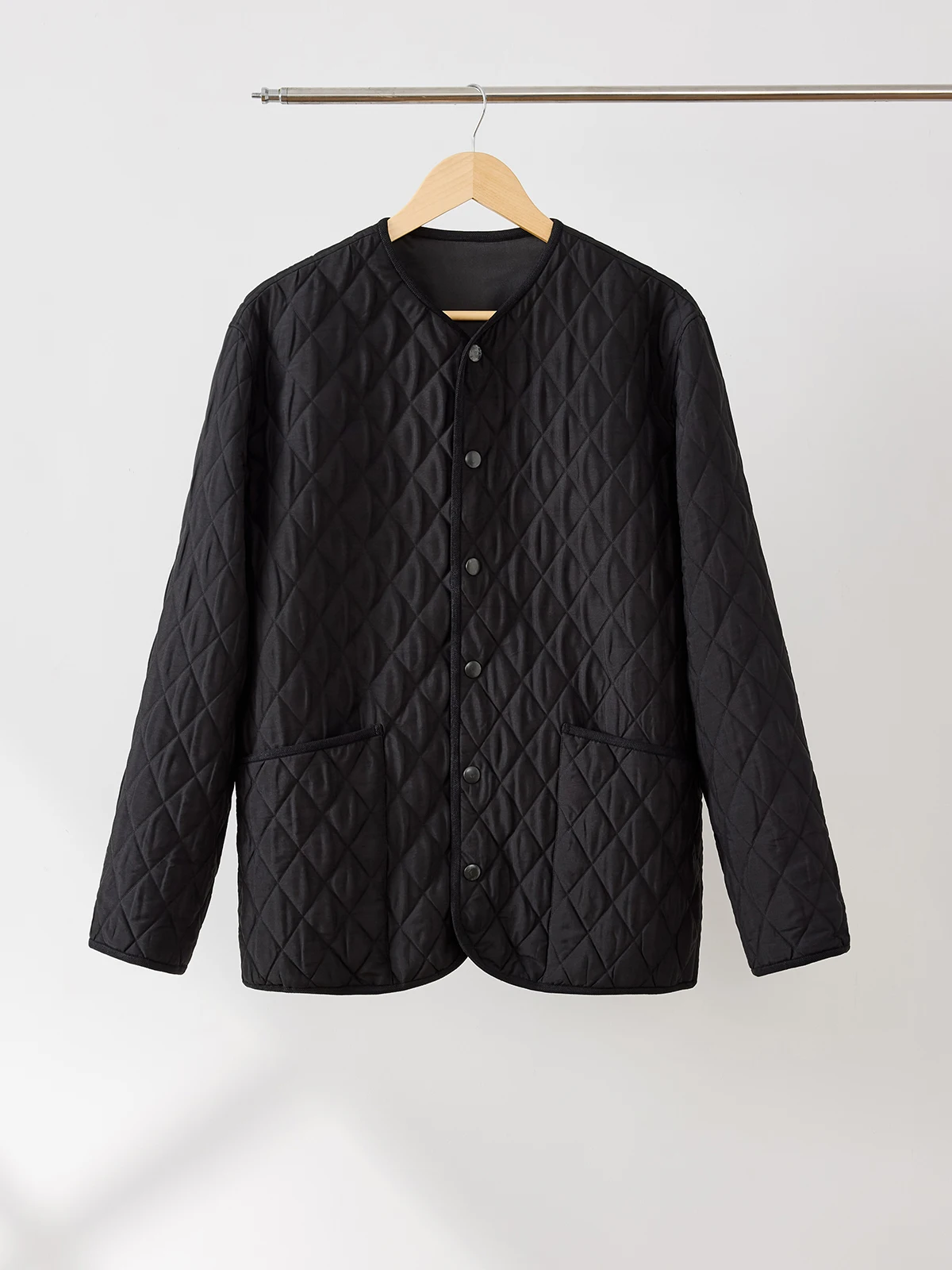 

Двухслойное хлопковое пальто с ромбовидным узором, прямого кроя, для повседневной носки, с длинными рукавами, круглым вырезом, на одной пуговице, зимнее