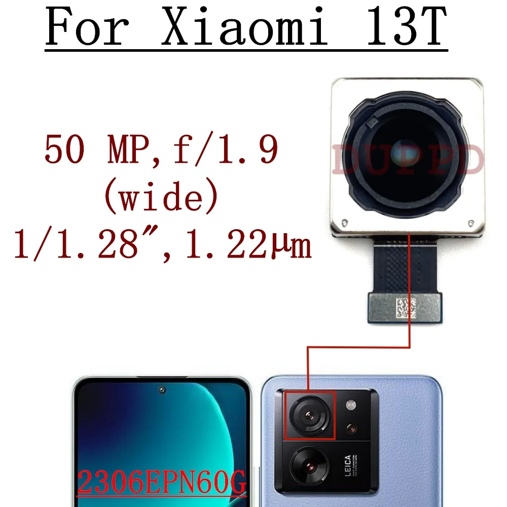 Front Rear Camera For Xiaomi Mi 13T 2306EPN60G Selfie Frontal Wide Back Camera Module Flex Spare Parts