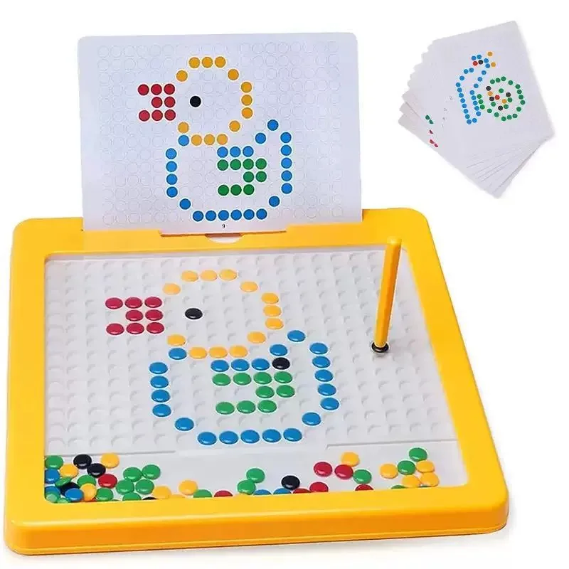 Magnetic Drawing Board ของเล่นเด็ก Montessori การศึกษา Sensory ของเล่นแม่เหล็ก Doodle Board Dot ลูกปัดเดินทางของเล่นของขวัญ