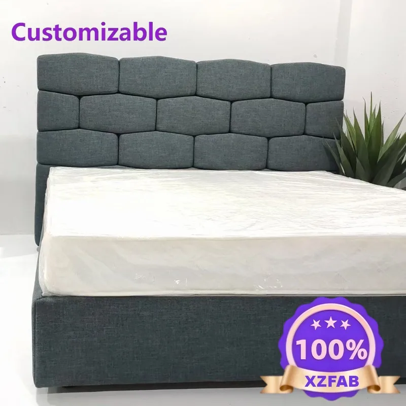 Factory Direct 2026 Italian minimalist modern bedroom model room light luxury designer soft bed high backrest fabric bed