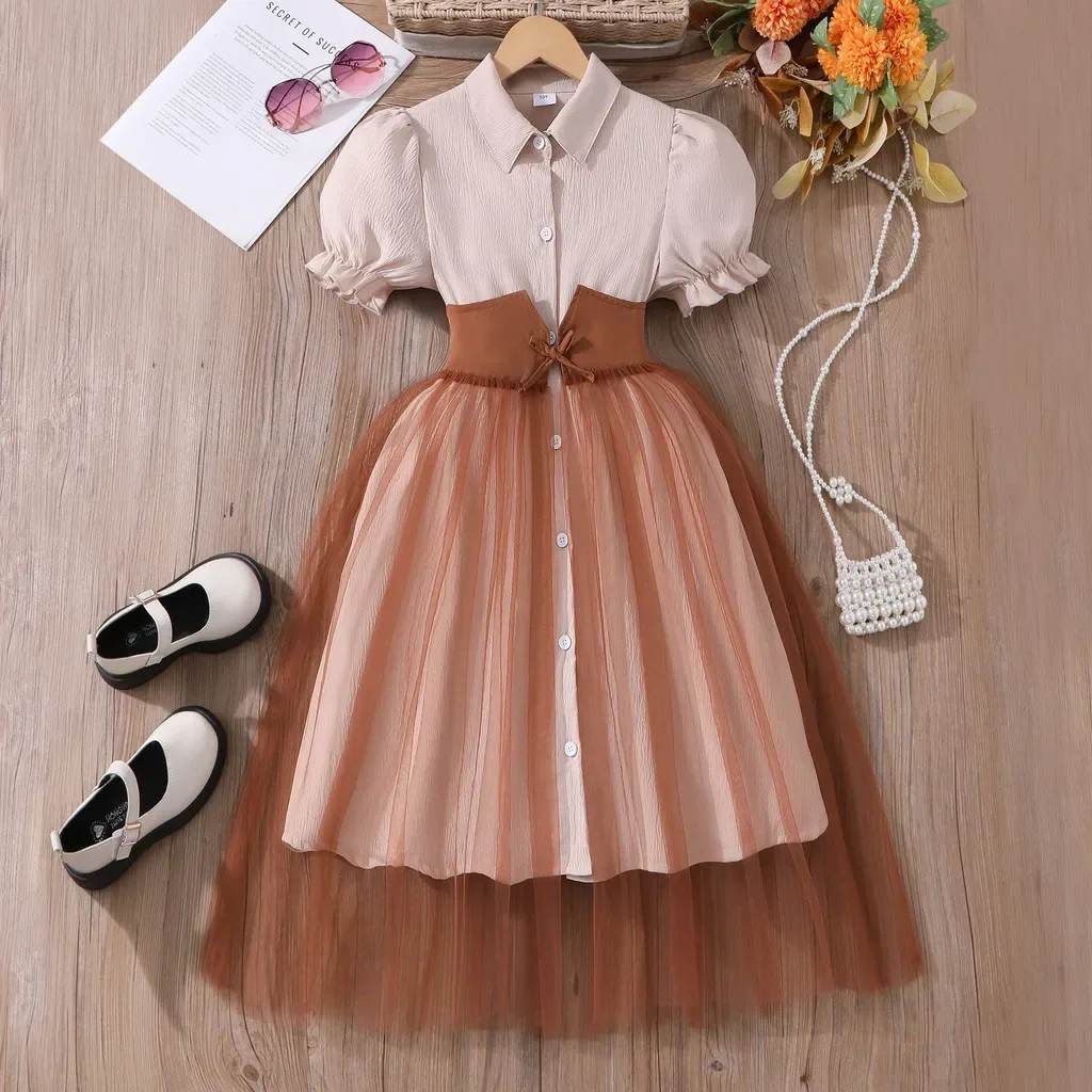 Teen Girl Dress Summer Black Retro Short Sleeve Children Dresses Fashion Girl Costume Party Big KIds Teen Girl Dress Summer Black Retro Short Sleeve Children Dresses Fashion Girl Costume Party Big KIds