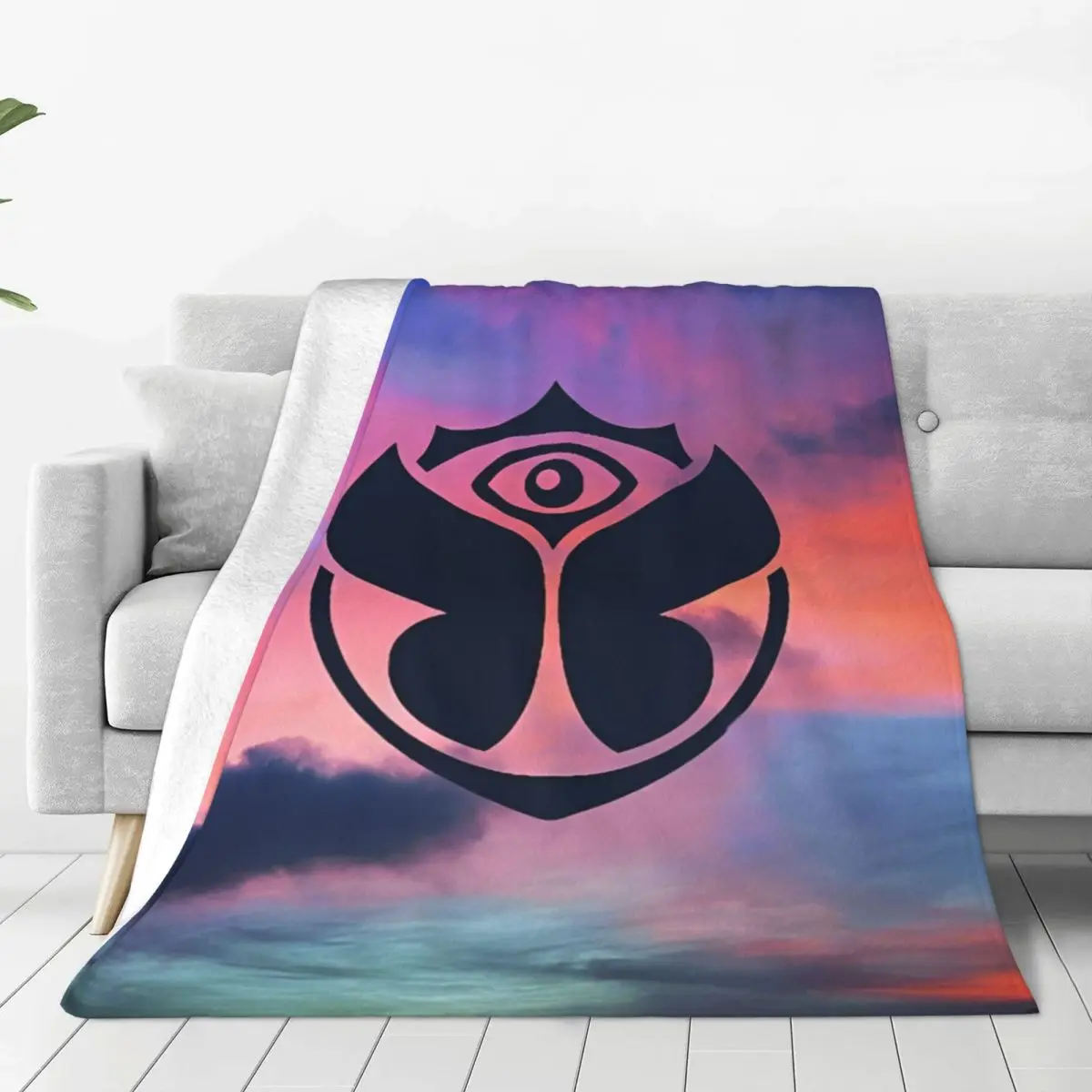 Tomorrowlands Music Festival Symbol Blankets Flannel Electric Dance DJ Lightweight Thin Throw Blankets Airplane Travel Bedspread