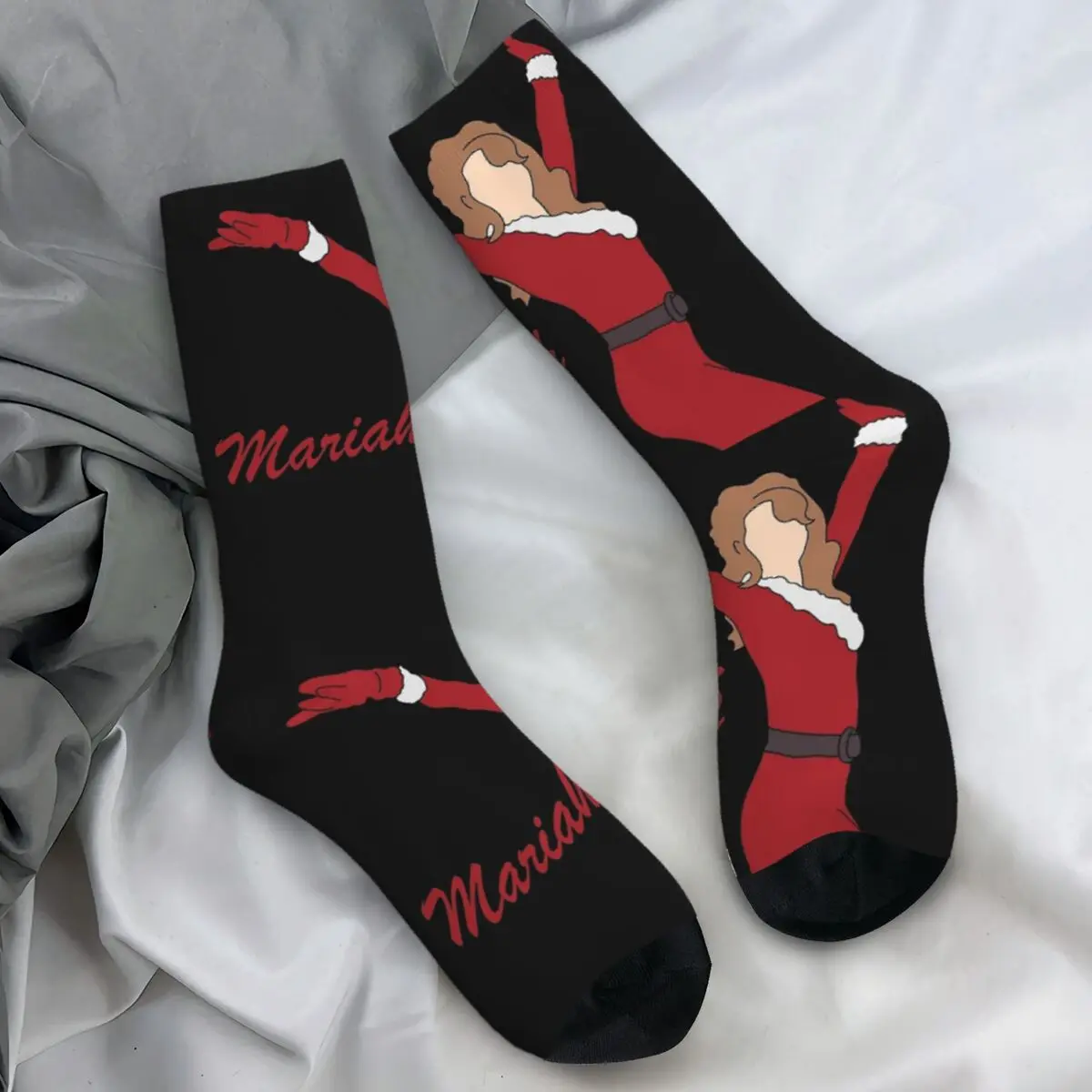 Men Socks Mariah Singer Carey Have A Mariah Christmas Stockings Winter Gothic Socks Custom Running Sports Anti Bacterial Socks