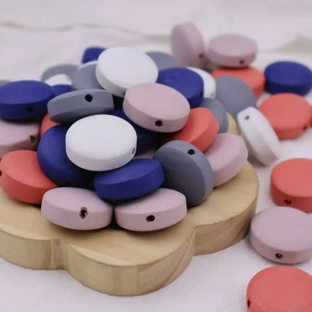 

100PCS DIY Wood Loose Beads Round Pieces DIY Jewelry Making Accessories Wholesale